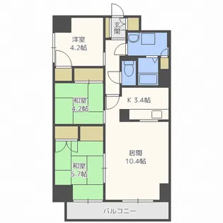 オークコート141【9階】の間取り