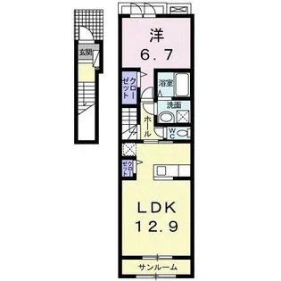 サンライゼ桜II【2階】の間取り