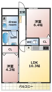 YF宮山台ガーデン【2階】の間取り