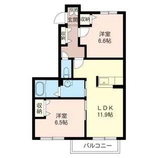 アルベアールパセオB棟【1階】の間取り