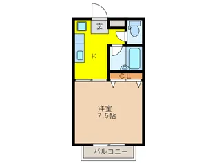 クレストV峰B(旧ヴィラヴィアンカ)【1階】の間取り