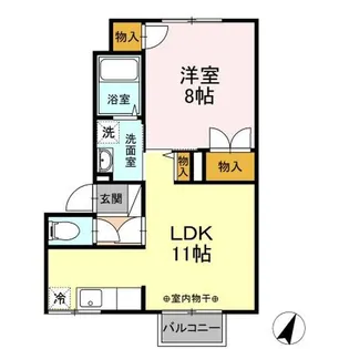 メイユール・ユウ【1階】の間取り