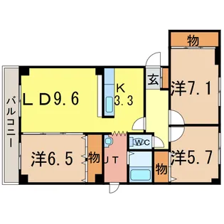 エスティフローラII【2階】の間取り