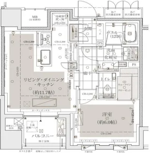 アトラス麻布十番【8階】の間取り