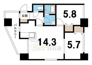 ルートピア琉世【8階】の間取り