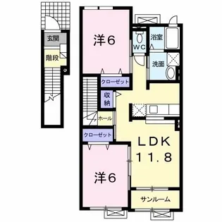 プロムナ-ドY【2階】の間取り