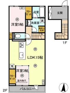 O・フレア A棟【2階】の間取り