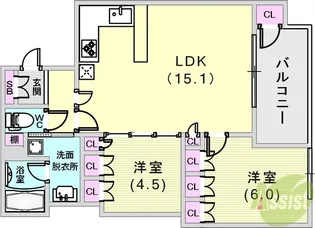 アルス神戸ハーバースクエア【8階】の間取り