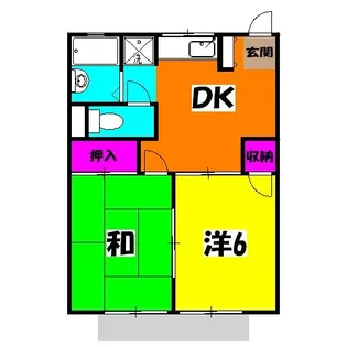 ハイツ登美【1階】の間取り