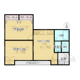 Maison Blanche【2階】の間取り