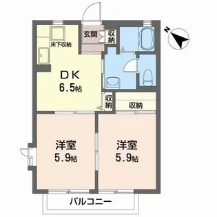 ディアコートタウンII【1階】の間取り