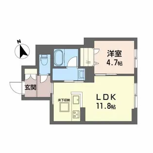 リバーサイド ハナ【1階】の間取り