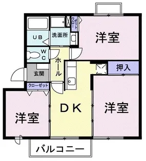 グランディスB【2階】の間取り