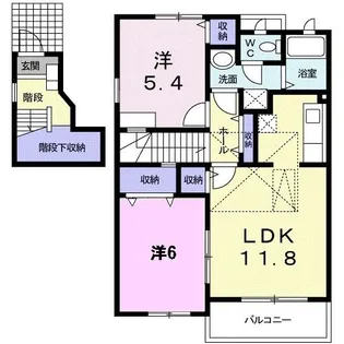 グランドゥールこだまVI【2階】の間取り