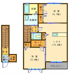 ボヌール・メゾン【2階】の間取り
