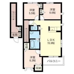El cielo azul B棟【2階】の間取り