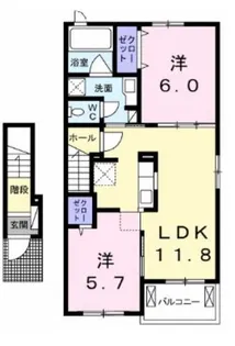 高知県安芸市東浜【アパート】の間取り