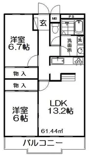 田中ハイツ【2階】の間取り