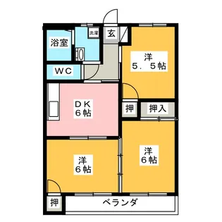 ロイヤルハイム杉本【1階】の間取り
