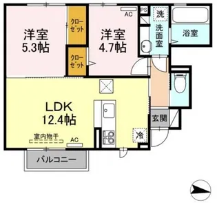 ココグラン【1階】の間取り