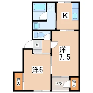 アイシス・レオンYAHABA【1階】の間取り