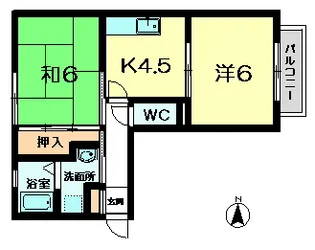 京都府相楽郡精華町桜が丘4【アパート】の間取り