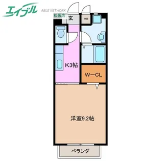 1Kの間取り画像