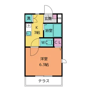 ウインドヒル【1階】の間取り