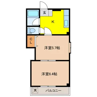 岐阜県岐阜市北一色7【アパート】の間取り