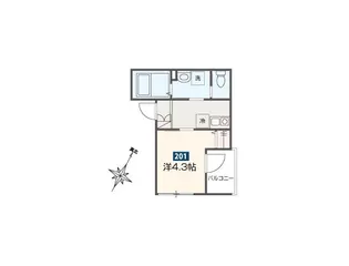 東京都東村山市野口町3【アパート】の間取り