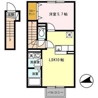 福島県郡山市字八作内【アパート】の間取り