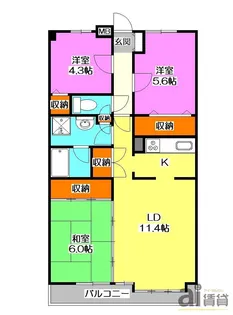 フィオーレ新宿【4階】の間取り