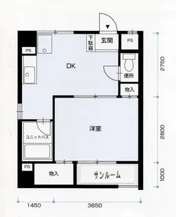 大学町マンション【5階】の間取り