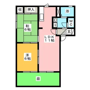 プチハイツみゆき A棟【1階】の間取り
