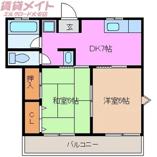 ヤマトハイツ【1階】の間取り