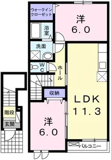 カーサフェリーチェ 弐番館【2階】の間取り