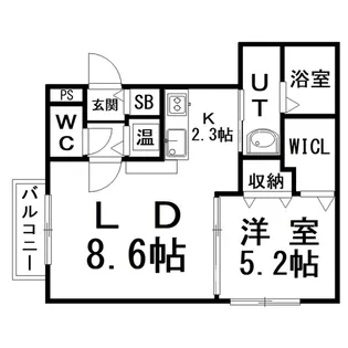 ヴェルサンリーヴル【4階】の間取り