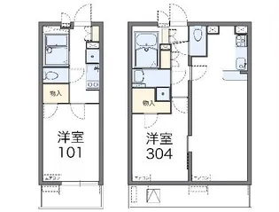レオパレスCalm片倉【2階】の間取り