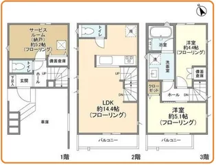 神奈川県川崎市高津区諏訪2【一戸建】の間取り