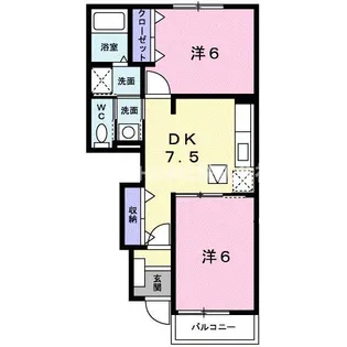 ベェル ヴェル【1階】の間取り