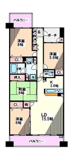 東京都国立市中3【マンション】の間取り