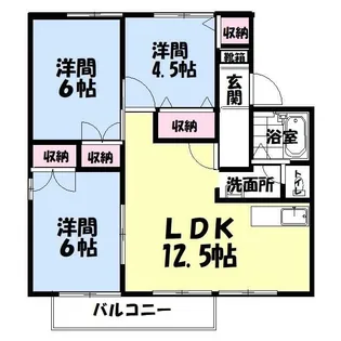 レインボーホームA【1階】の間取り