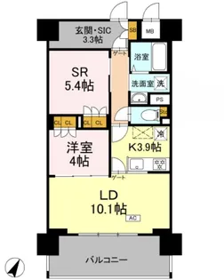 リーラ横浜川和町【3階】の間取り