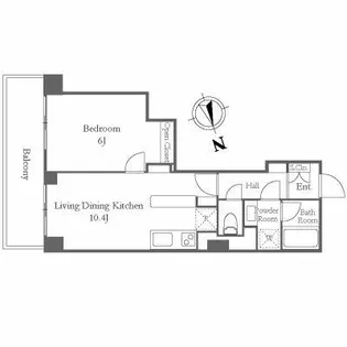 1LDKの間取り画像