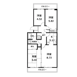 4Kの間取り画像
