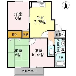 ハーモニーレジデンス A棟【2階】の間取り