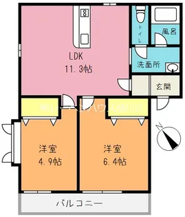 SHMセントラルヴィレッジB【2階】の間取り