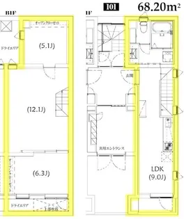 Ts Residence 白金高輪【1階】の間取り