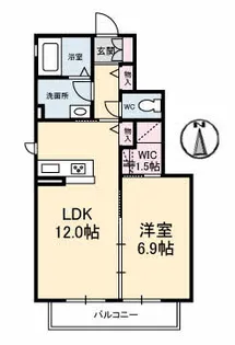 シャーメゾンかすみ【1階】の間取り