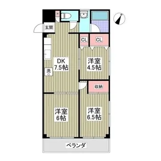 西亀有エコハイツ【1階】の間取り